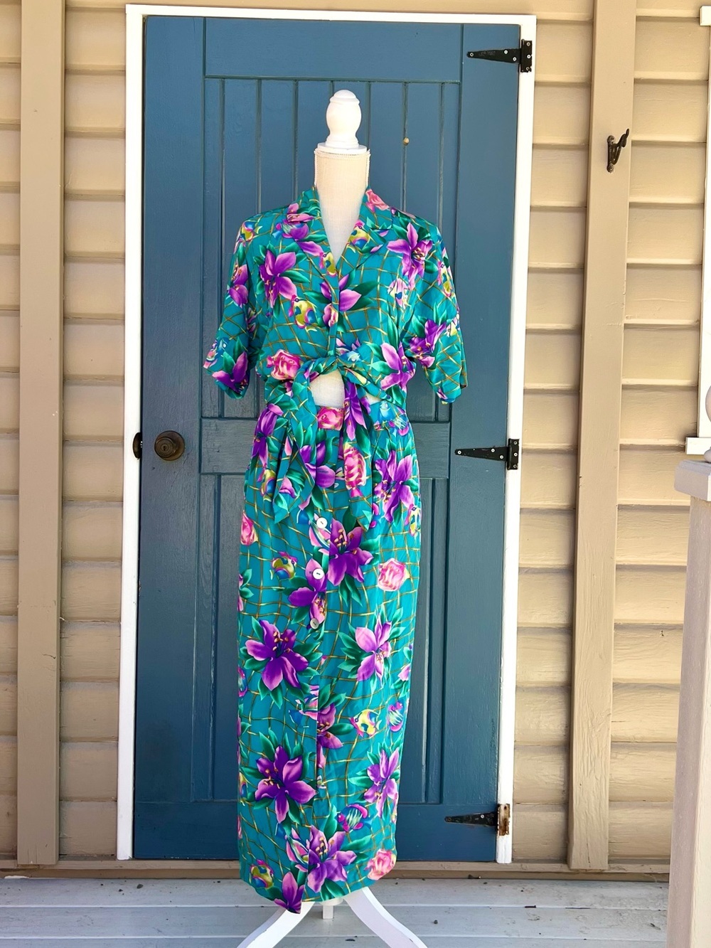 Vintage Rare 1980s Maggy London garments made of 100% silk floral Dres Women’s 4